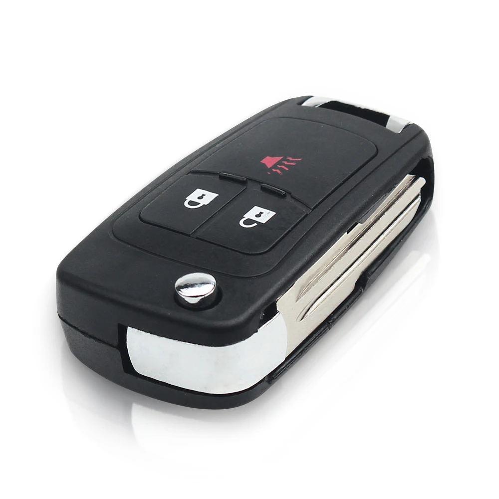 KEYYOU 2 + 1 botones Smart Flip remoto Key Shell Fob Fit para Chevrolet Spark funda de repuesto