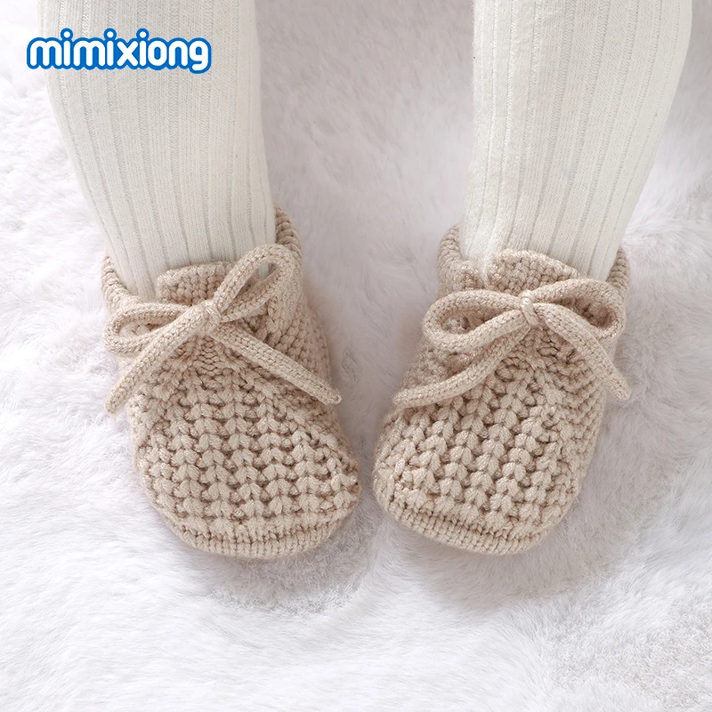 أحذية مشي صلبة للأطفال حديثي الولادة بنعل ناعم للأولاد والبنات مشاية أولى مضادة للانزلاق للأطفال الرضع في الأماكن المغلقة والخارجية منسوجة يدويًا #6