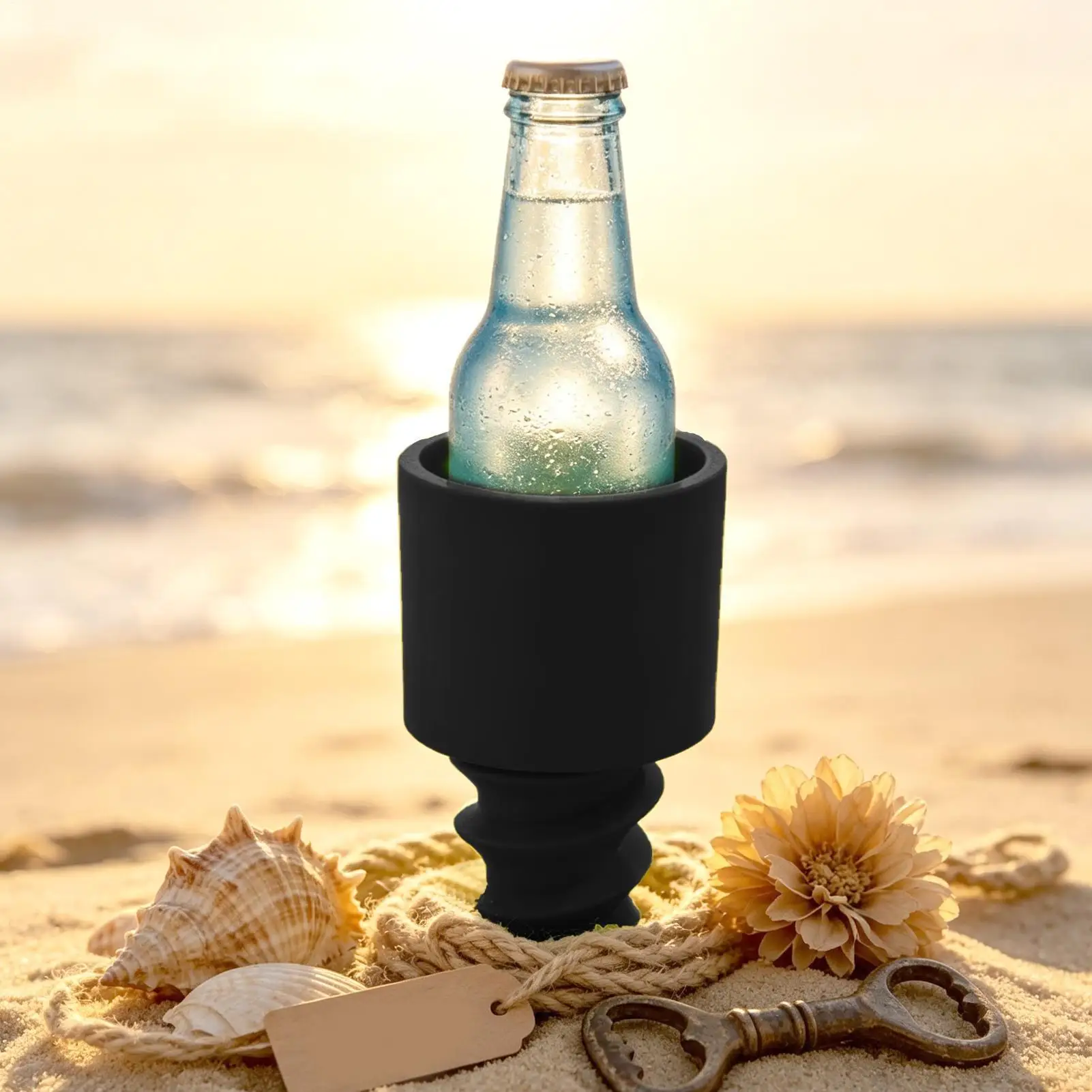 beach ground cup stake 3d printed screw type beverage holder portable drink fixing rack for seaside sand outdoor camping fitting