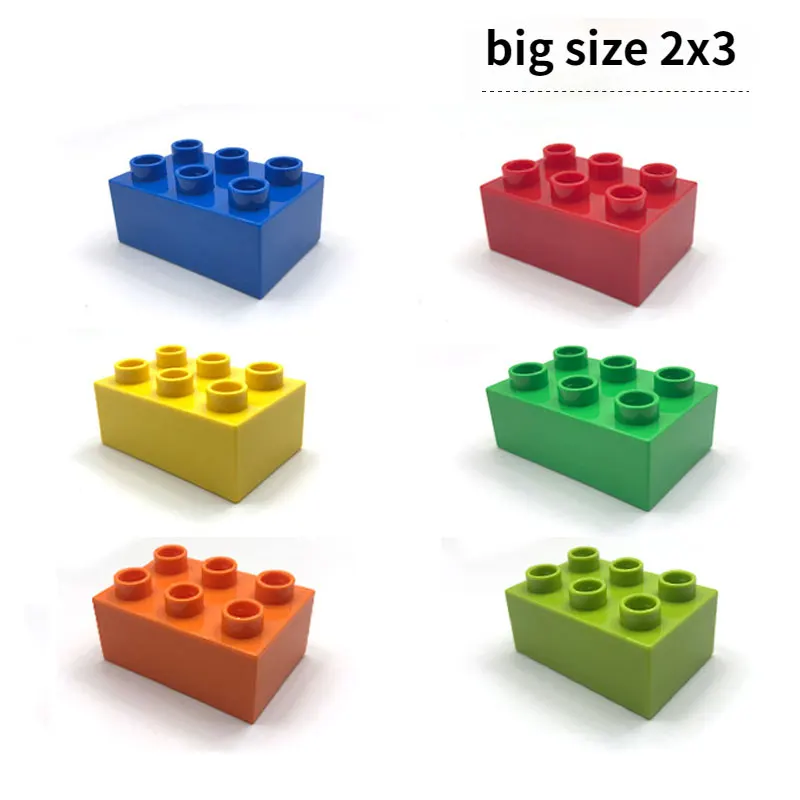 Basic Brick 2x3 10pcs  DIY  Classic  Education  Building Blocks Compatible With lego Duplo Large Bricks Toys For Children