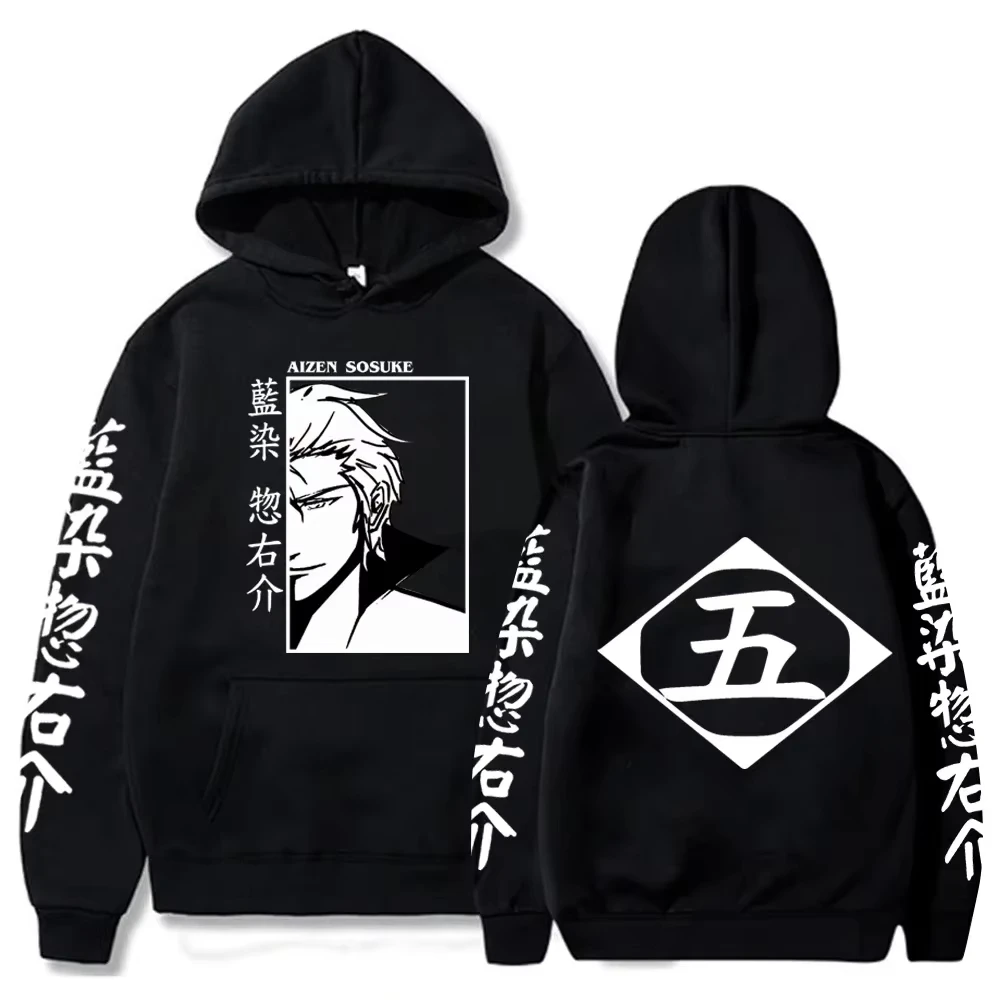 Bleach Harajuku Hoodies Oversized Unisex Men's and Women's Harajuku Pullover Street Wear sweatshirt Sports Graphic Couples soft