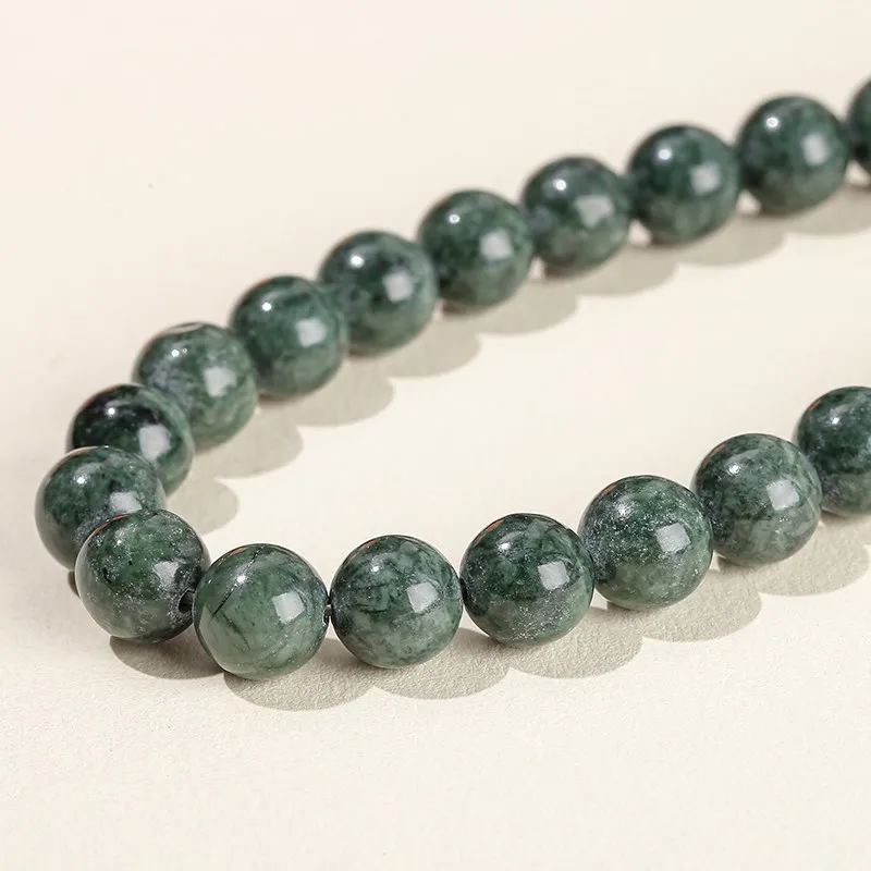 Naturstein dunkelgrüne Jade Jaspis Perlen runde lose Abstand halter 6 8 10mm für Schmuck herstellung DIY Halskette Armband Zubehör