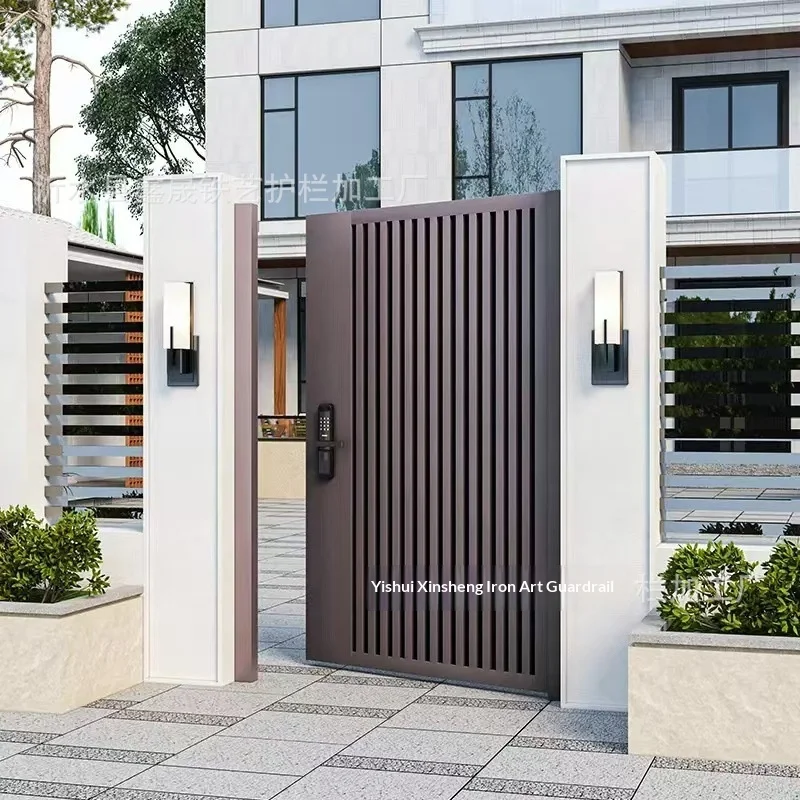 Aluminum Alloy Modern and Simple Automatic Electric Sliding Double-Opening Courtyard Gate for Villa