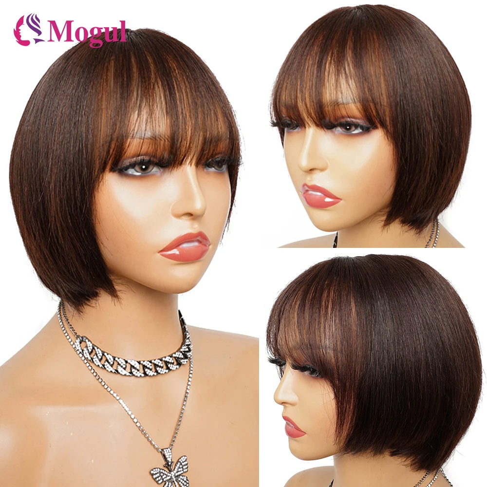 

Бразильские короткие прямые волосы, парики из человеческих волос, парик с челкой, Remy, парик для женщин, парик без кружева