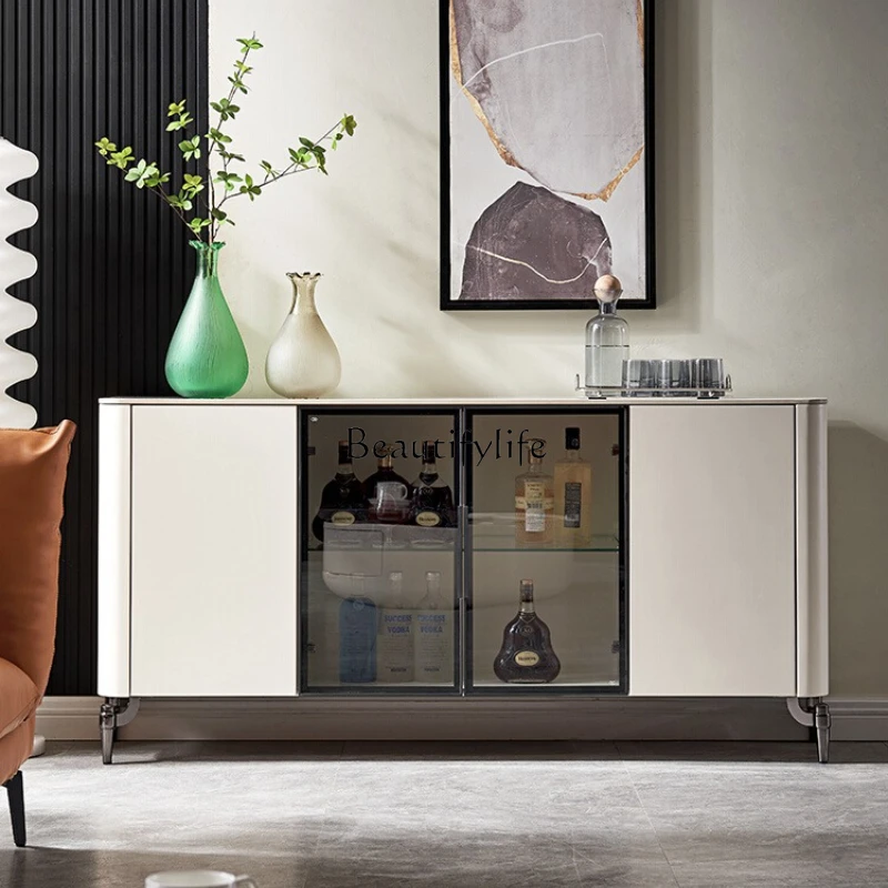 

Light luxury rock slab dining side entrance cabinet living room simple modern home locker