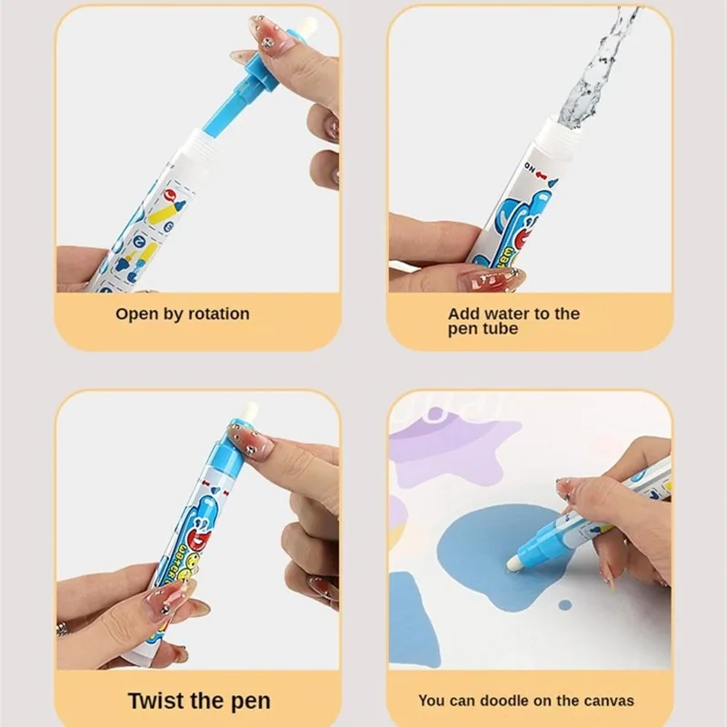 100x80CM Magic Water Drawing Mat Coloring Doodle With Reusable Magic Pens Montessori Painting Board Educational Toys Kids Gifts