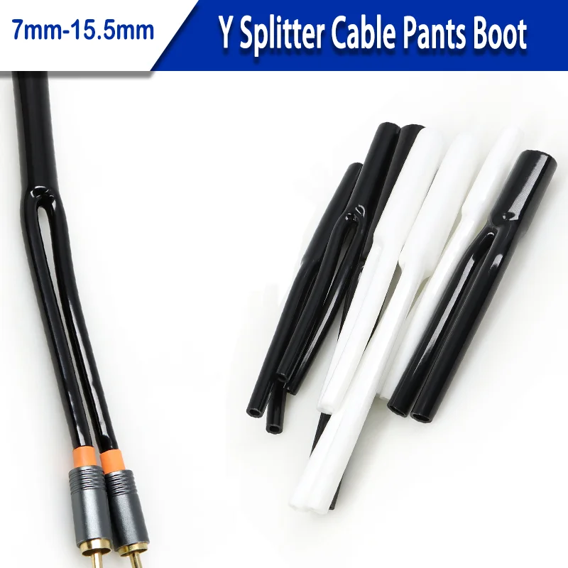 Multi Size Y Split Wire Cable Boots PVC Y Splitter Sleeve Pants Audio Speaker Wiring Protective Tube 7mm-15.5mm Cable Pants Boot