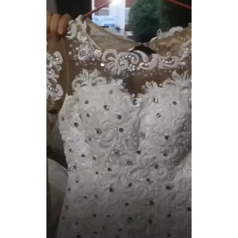 Customized Fashion Africa Wedding Gown Applique Fish Tail Wedding Dress Long Sleeve Plus Size Sexy Mermaid Bridal Gown