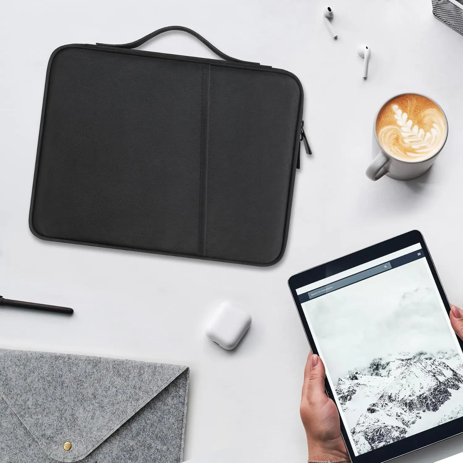 9-13 Inch Tablet Sleeve Case Fits iPad Air 10.9 inch iPad Pro 11 M22022 iPad 10th 10.9  Protective HandBag Case with Pocket
