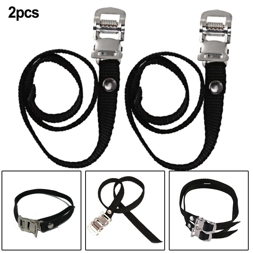 MTB Road Bike Cycling Toe Straps 50cm For Bicycle Racing Exercise Bike Pedal Toe Straps Foot Pedal Strap Adjustable Metal Buckle