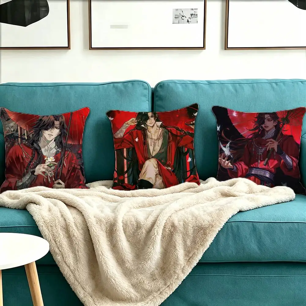 Anime Heaven Official Hua Cheng Square Double-Sided printed Pillow Case Bedroom Bedside Pillow Sofa Cushion Cover