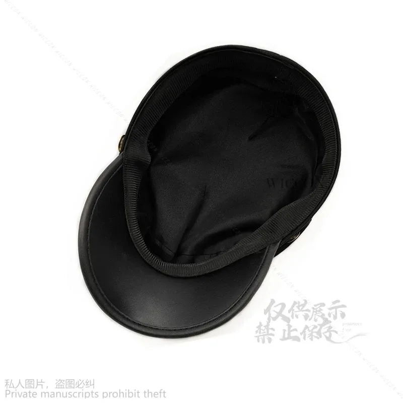 CyAnime تأثيري غريب جو مغامرة قبعة سوداء كوجو جوتارو تأثيري قبعة للجنسين الكبار شارة معدنية قبعة الدعامة قبعة بحار لعب الأدوار Tar