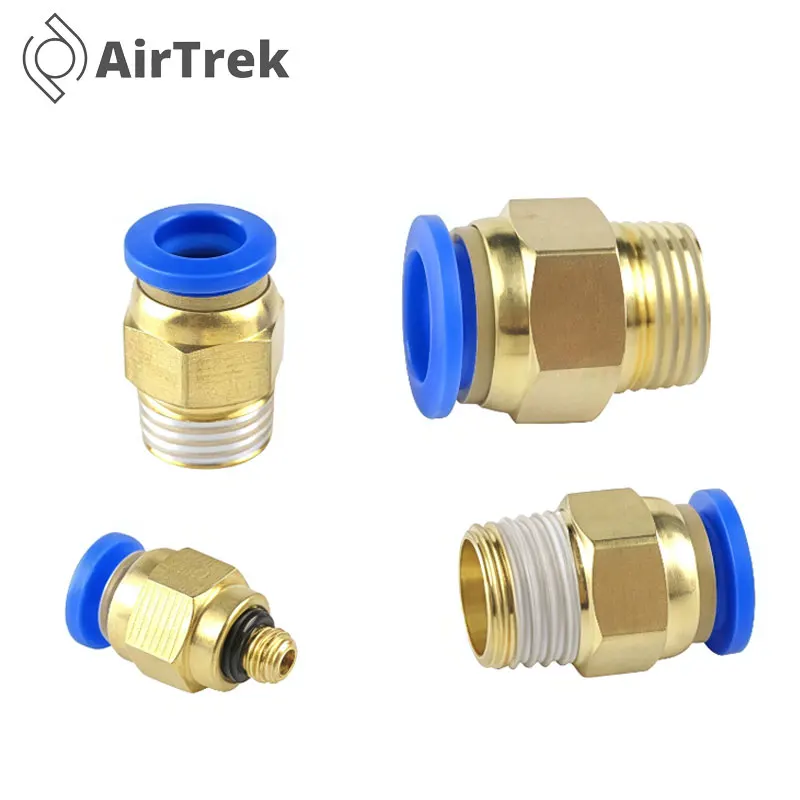 PC Air Pneumatic Fitting 4mm 6mm 8mm 10mm 12mm Quick Connector Male Thread Compressed 1/4 1/2 1/8 3/8 Hose Tube Connector