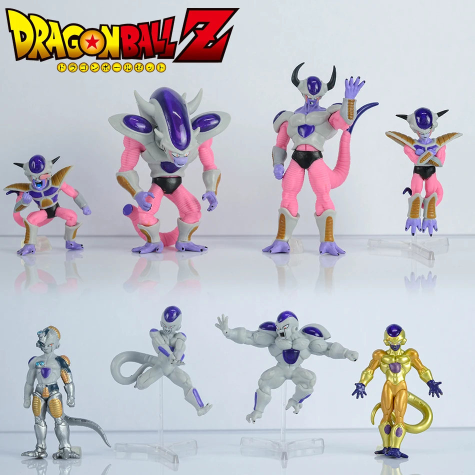 Dragon ball z figuras, frieza, frieza, anime, pvc, freezer, modelo de coleção, brinquedos para crianças, presente, 8 pcs/set