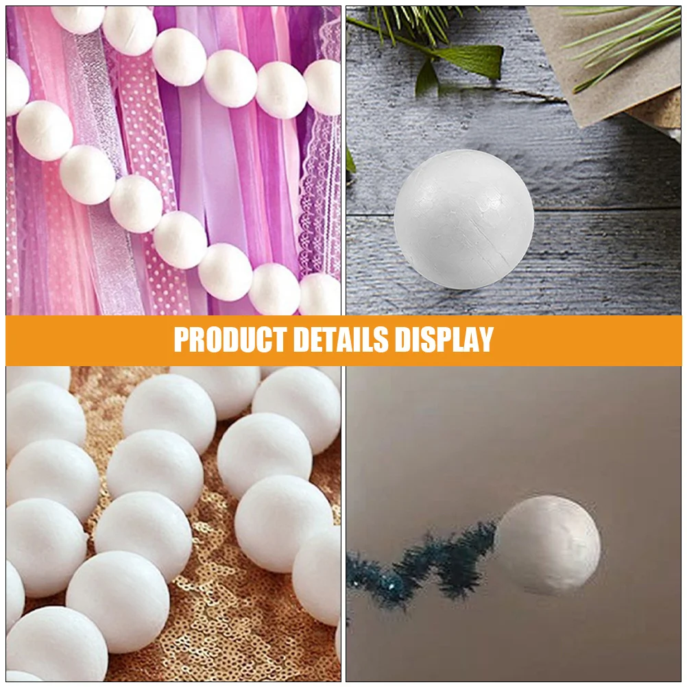 100 قطعة مجموعة كرات رغوة للحرف اليدوية للأطفال لتقوم بها بنفسك لوازم المشروع دائرة بيضاء سميكة الحلي الزخرفية الكرة مجموعة الفن التعليمي