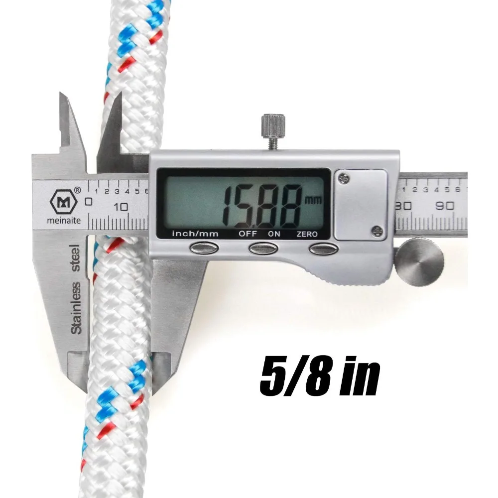 CQDouble Braid Rope, 5/8 inch by 150 feet, Weather Resistant Polyester Material, can be Used as Climbing Rope, Boat Rope