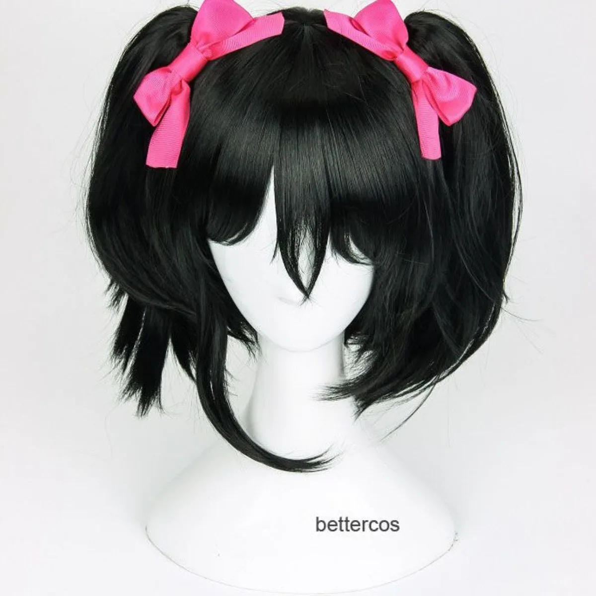 Love Live! Nico Yazawa Cosplay Wig | Asymmetric Sideburns & Clip-On Twin Tails for Costume