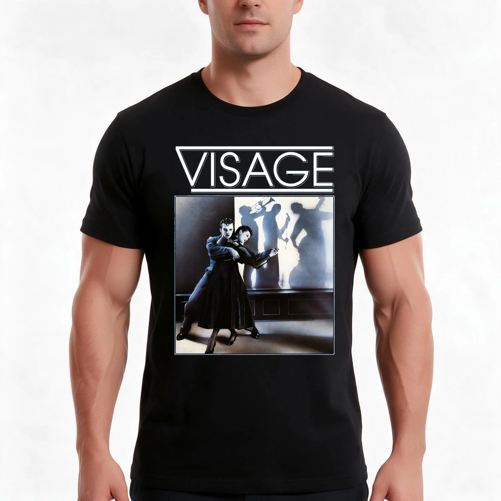 the-visage 1980 T-Shirt, Summer Casual Cotton Tee, Oversized Streetwear Tops, Vintage Graphic Print, Loose Fit Short Sleeve