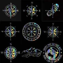 Motorcycle Sticker NSWE Compass Reflective Car Stickers Moto Auto Decal Funny JDM Vinyl On Car styling for yamaha suzuki