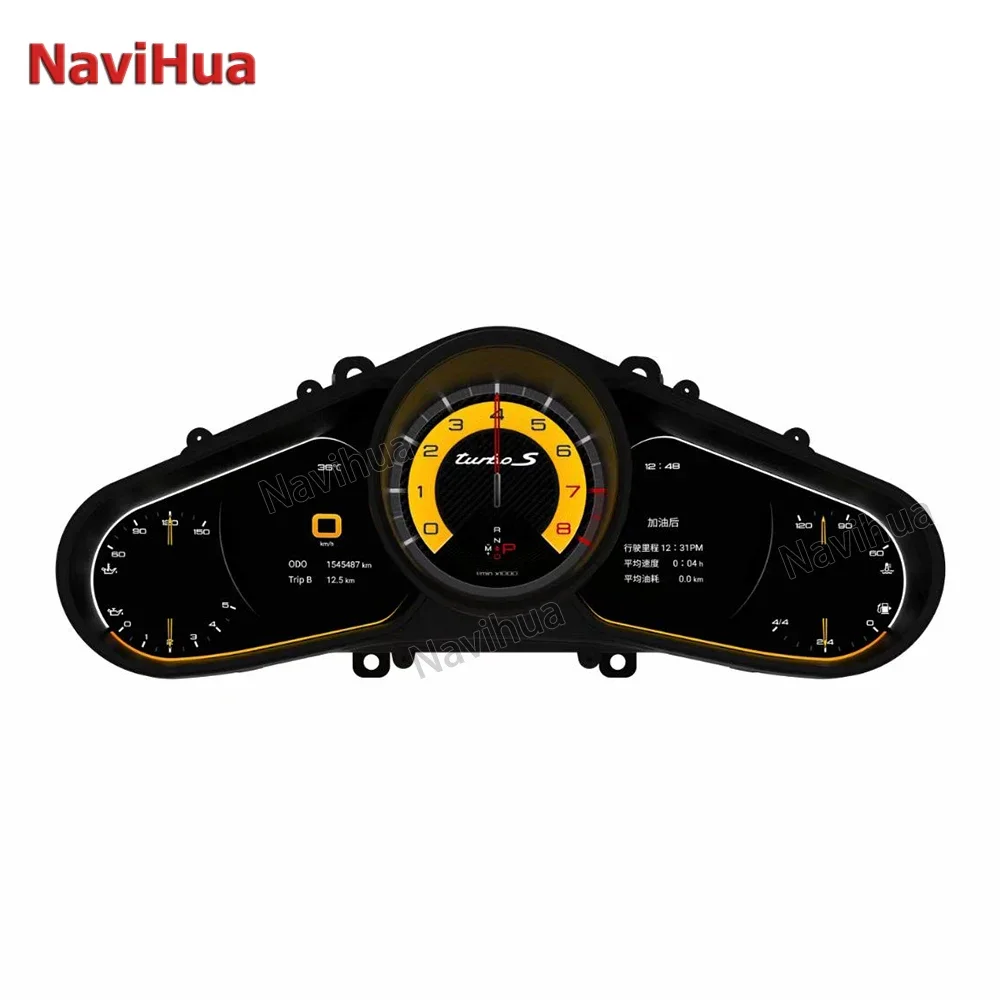 Navihua 12.3 Inch Hd Display Screen Linux System Car Auto Meter Speedometer Lcd Dashboard Instrument Cluster For PorscheCayenne