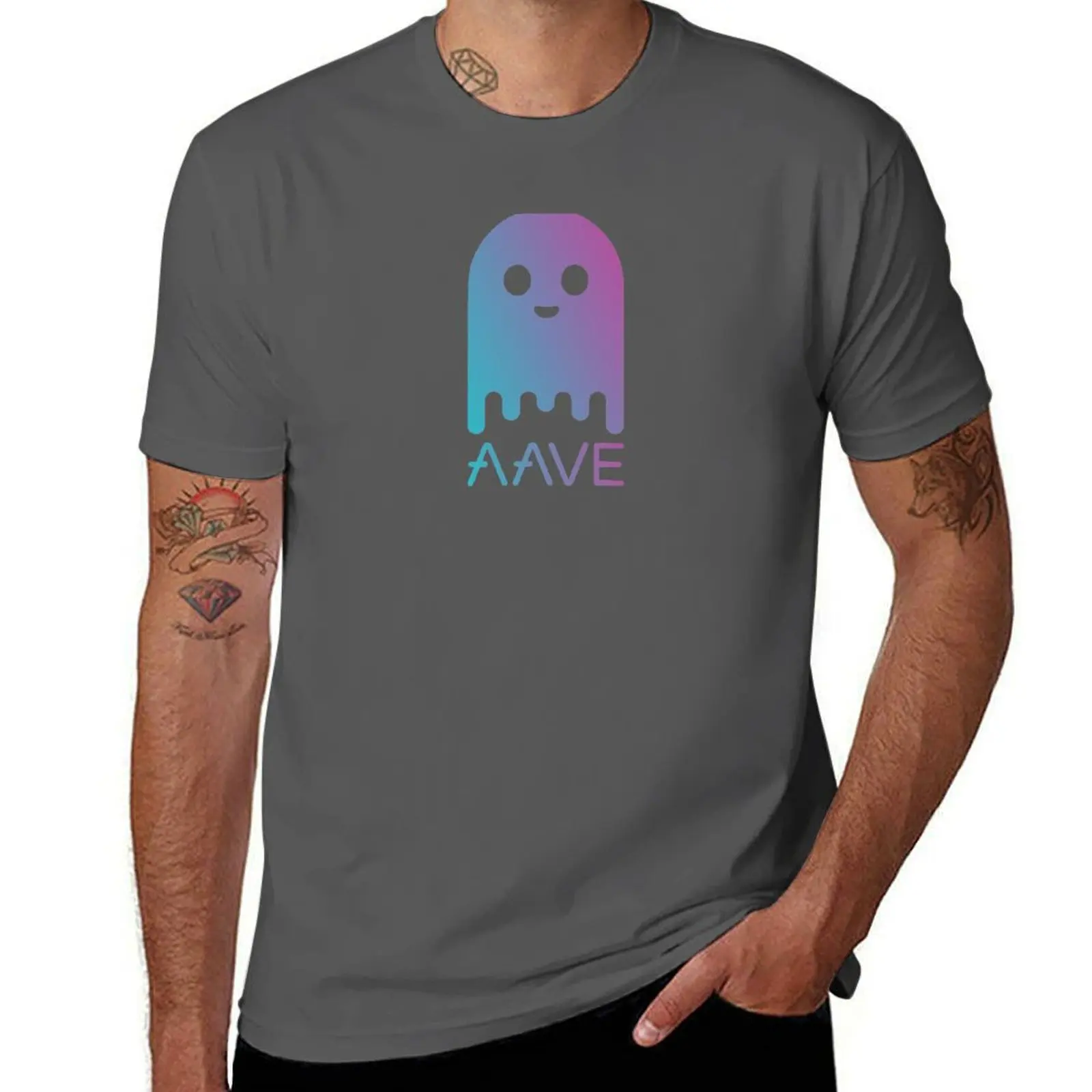 

AAVE crypto design T-Shirt Simple Casual Short Sleeve Tee