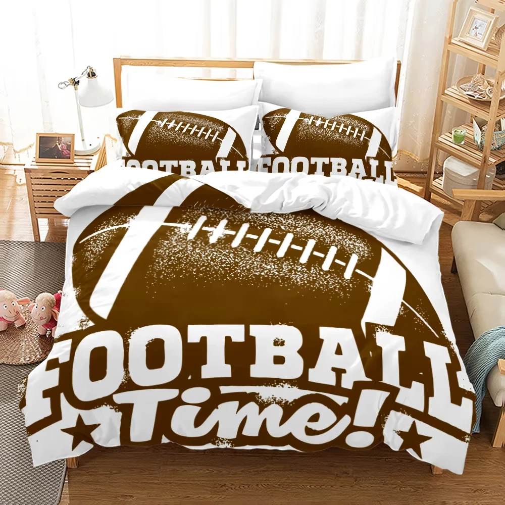 Football Bedding Set for Boys Teens Full Queen Size American Football Duvet Cover Microfiber Rugby Sports Games Comforter Cover