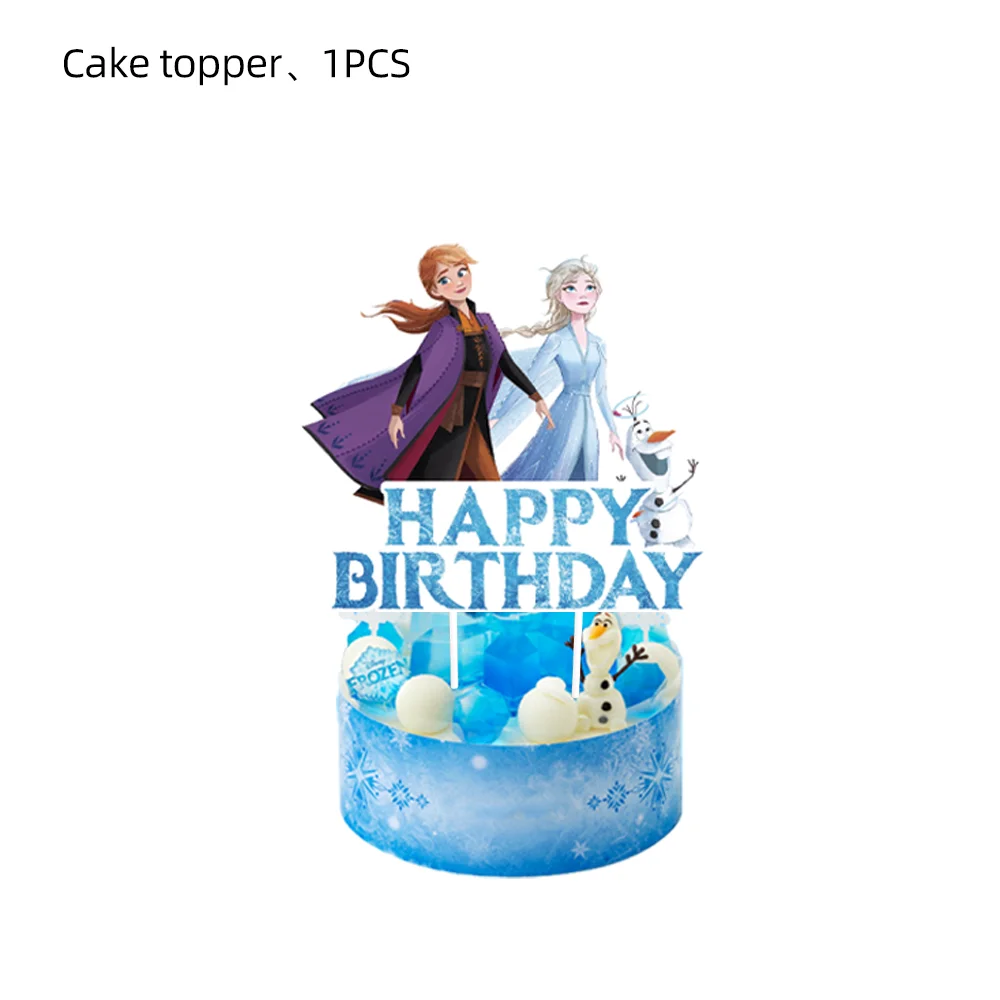 Elsa Frozen Birthday Decorations Disney Frozen Queen Kids Favors Baby Shower Party Supplies Anna Cake Topper Kit For Cup Cake