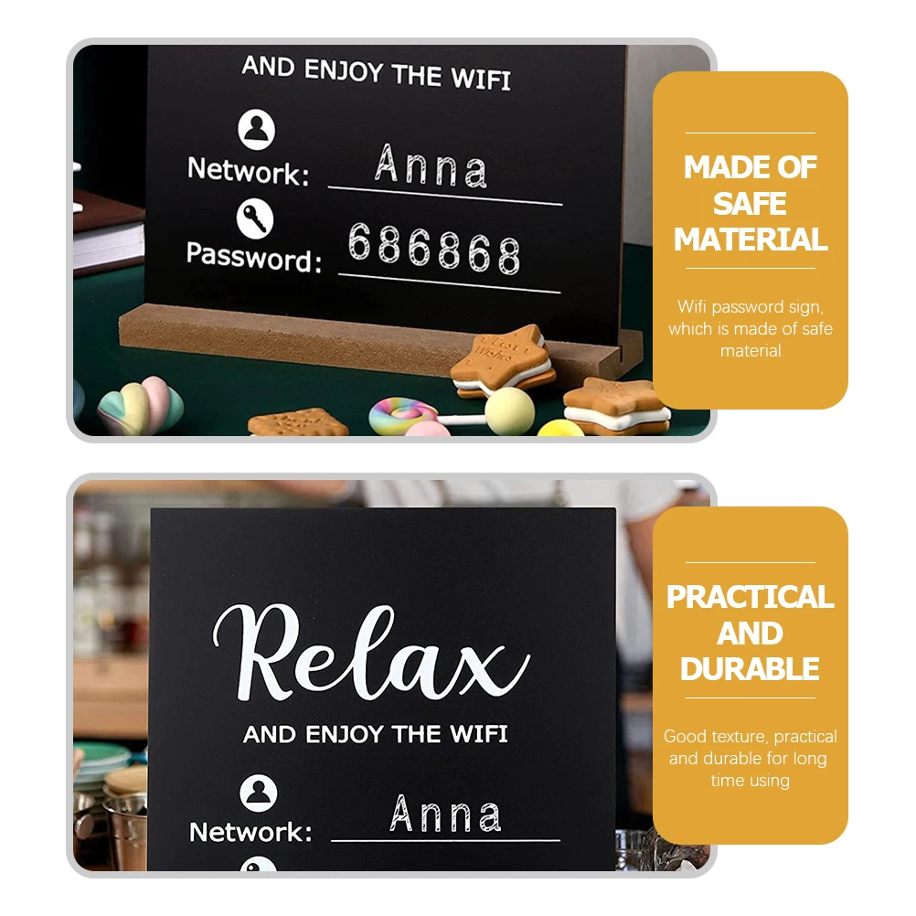 

WiFi Password Wooden Sign Key Home First Porter Chalkboard Signs Desk Table Label