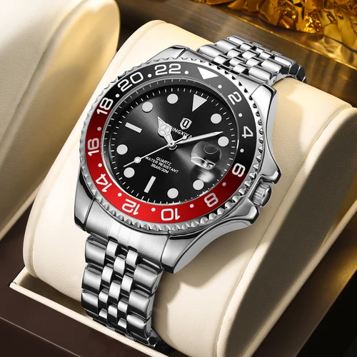 Imagen 1 del producto QINGXIYA nuevo Reloj de lujo de negocios resistente al agua Reloj masculino fecha luminosa Reloj de cuarzo de acero inoxidable para Hombre Reloj para Hombre