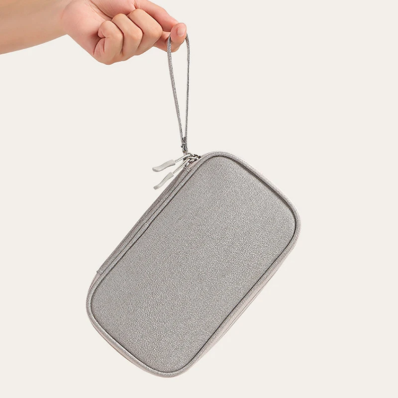 Portable Travel Accessories Organizer Pouch for Power Bank Phone Anti Shock Earbuds Case Handheld Small Electronics Storage Bag