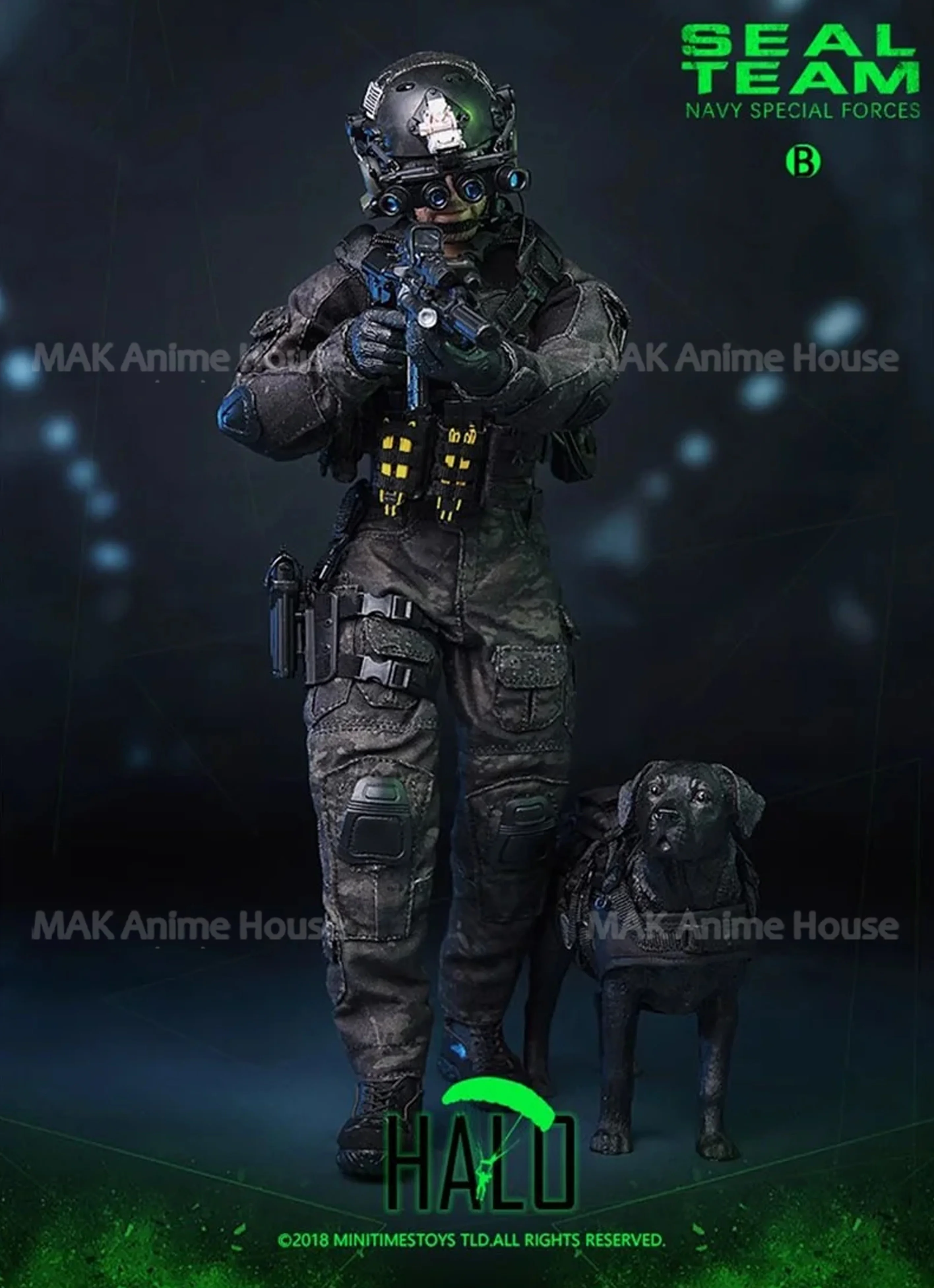 미니 타임즈 토이즈 M013 1/6 US SEAL 팀 해군 특수부대 헤일로 솔져 피규어 (강아지 포함 풀세트) 12인치 남성 액션 피규어