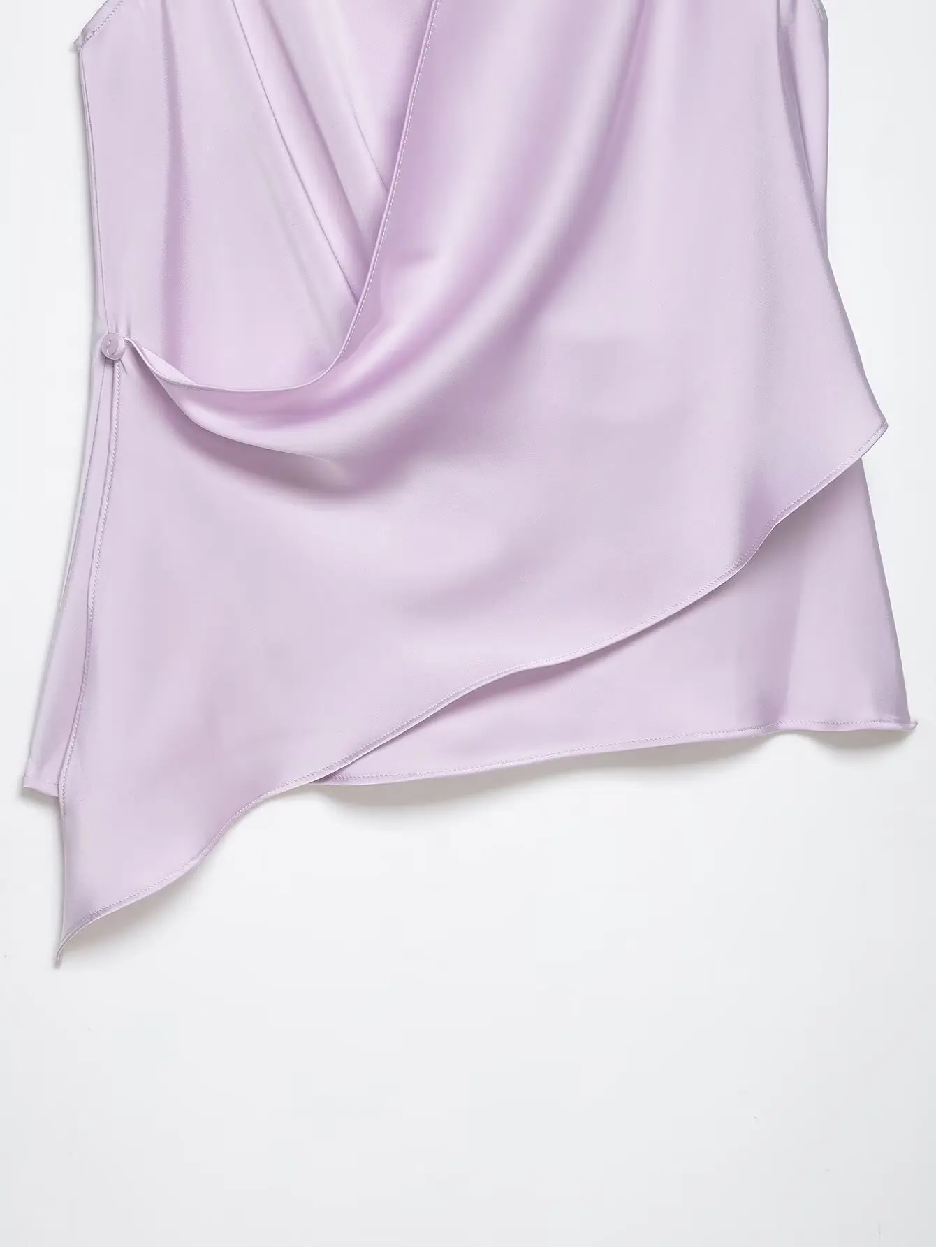 HH Damen Sommer Satin Neckholder-Top Damen Wickel-Bluse mit V-Ausschnitt und Rückenbindung Asymmetrische Bluse Niedliche Alltags- Urlaubs- und Geschäftskleidung – Detail 40