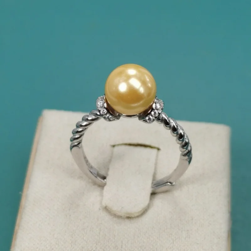 

BEAUTIFUL GOLD PEARL RING SIZE5-10 SILVER