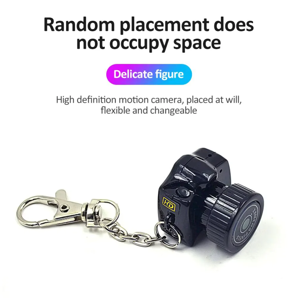 Y2000 كاميرا صغيرة صغيرة رياضية DV DVR المفاتيح مايكرو كاميرا فيديو الأمن HD كام فيديو مسجل الصوت دعم ما يصل إلى 32 جيجابايت