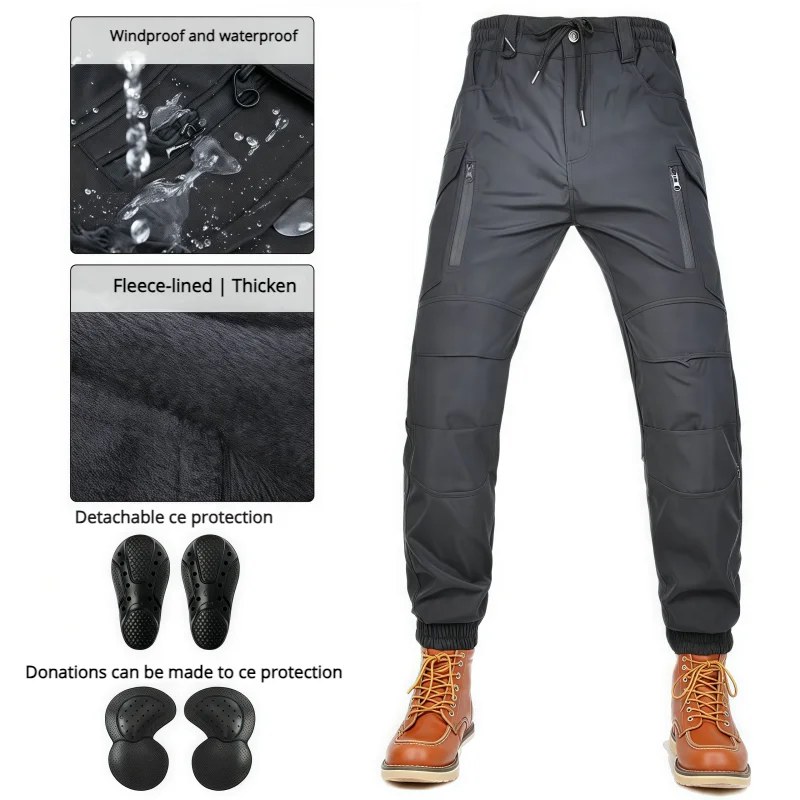 Waterproof Windproof Men's Motorcycle Riding Pants with CE Armor Reflective Motocross Racing Motorbike Trousers