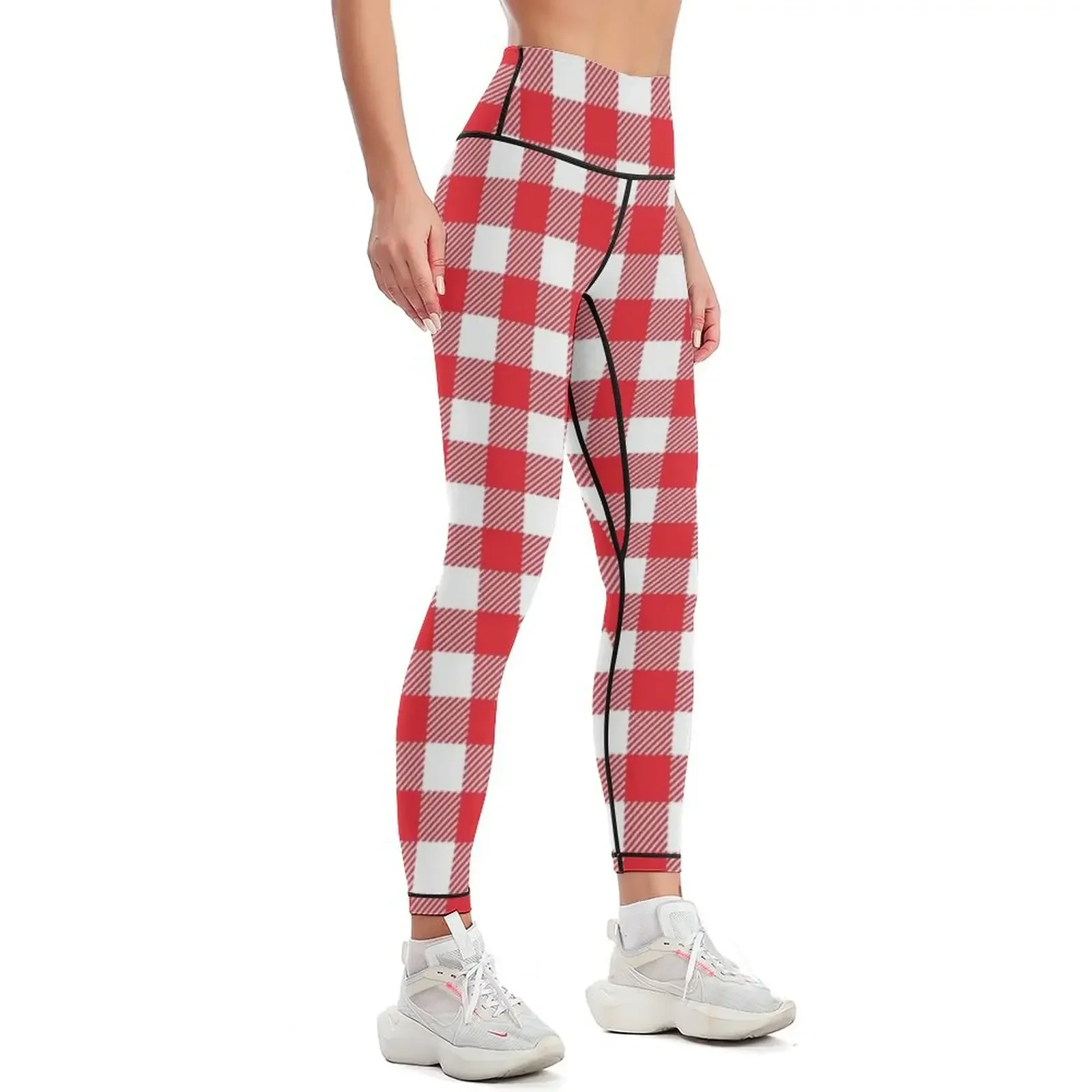 Plaid (red/white) Leggings Women's push up sporty woman gym sports shirts gym sport pants Womens Leggings