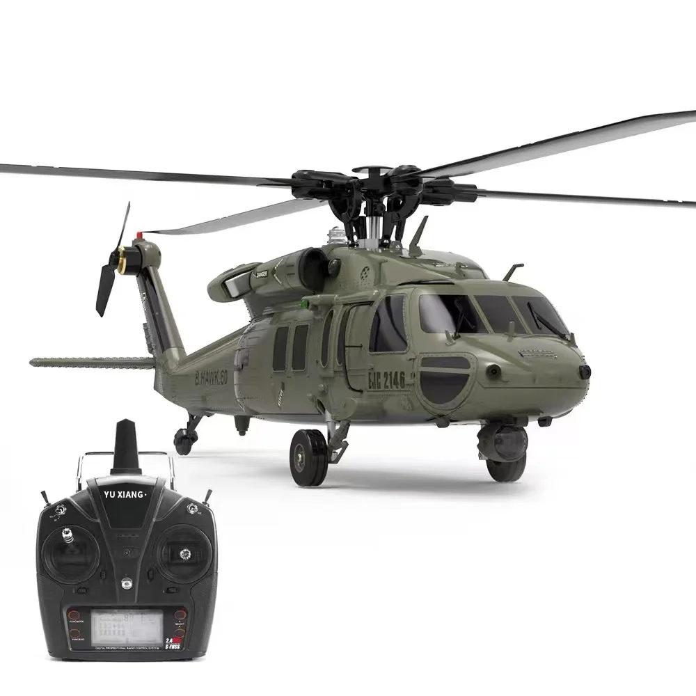 F09 RC Helicopter 1:47 Scale Of The UH60-Black Hawk 6 Channels Flybarless Arobatic Professional 6G/3D Remote Control Drone Toy