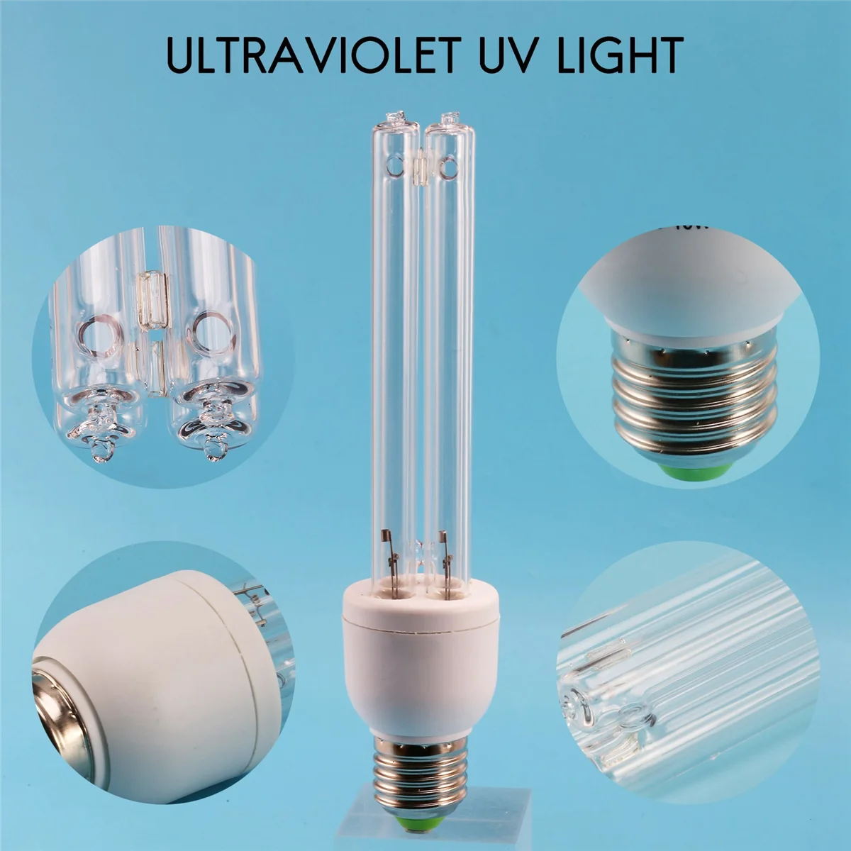 E27 Ultraviolet UV Light Tube Bulb Disinfection Lamp Germicidal Lamp Bulb 15W Ozone UV Lamp 220V