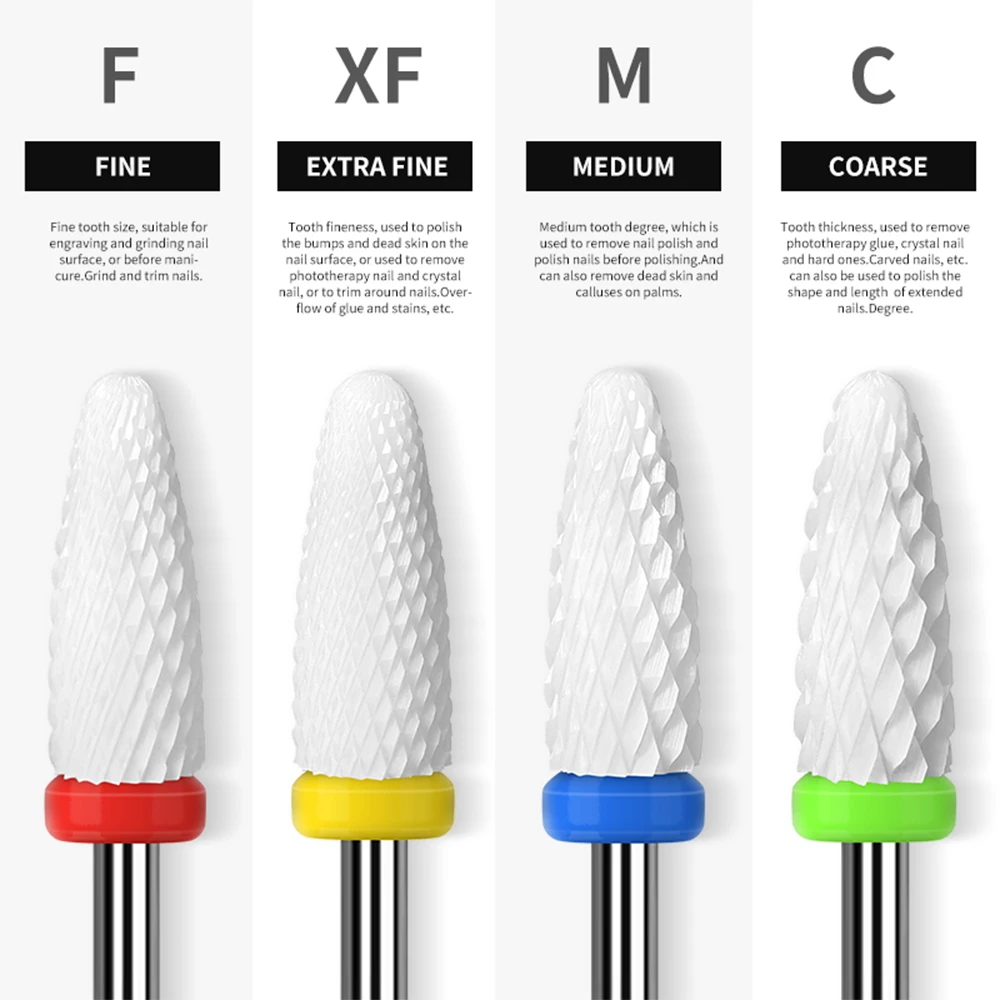 السيراميك مسمار لقمة ثقب آلة الحفر الكهربائية أداة قص الأظافر طحن بت الأظافر اكسسوارات أدوات لأدوات مانيكير باديكير #4