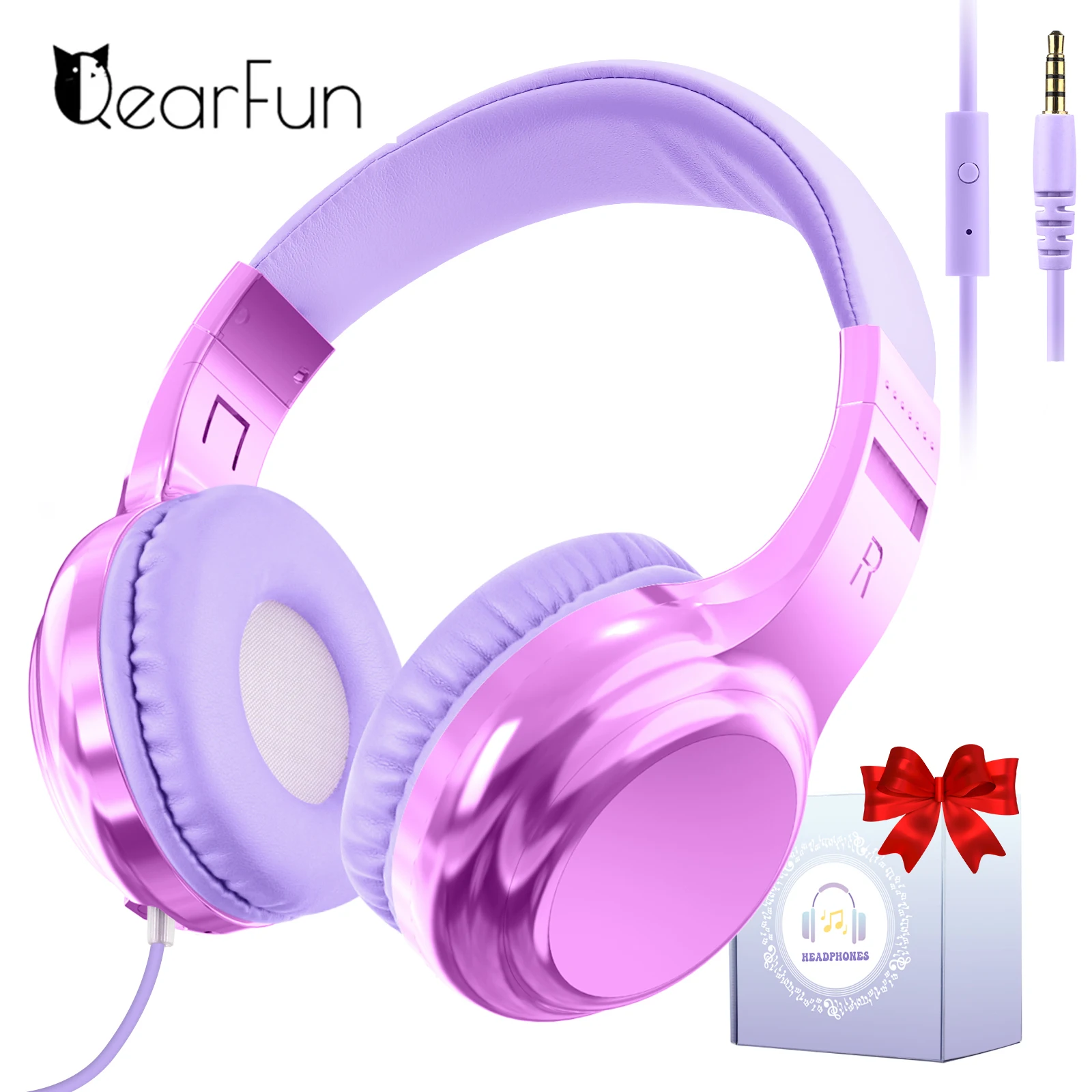 Детские проводные наушники с микрофоном, наушники для девочек, регулируемая стереогарнитура, детские наушники для путешествий, школьные подарки для детей