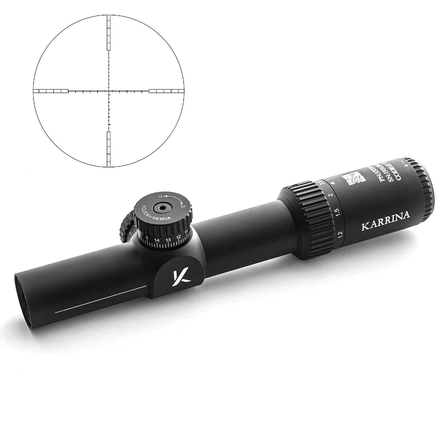 

100% Original KARRINA OPTICS 1.2-6X24IR Riflescope Airsoft Rifle Scope Hunting Scope Tactical Outdoor sight black/silver