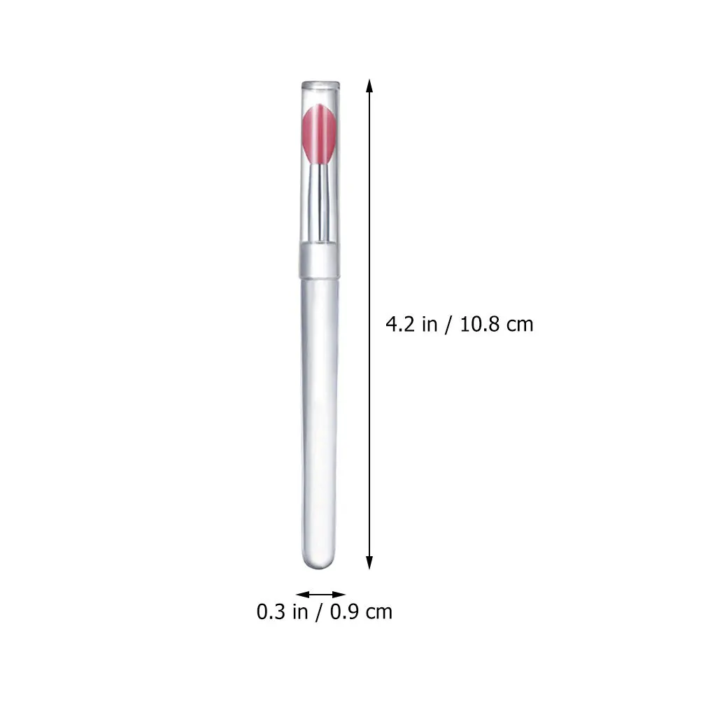 4 applicatori per rossetto con coperchio per pennello per labbra in silicone, strumenti per trucco multifunzione coperti per ombretto per la cura delle labbra