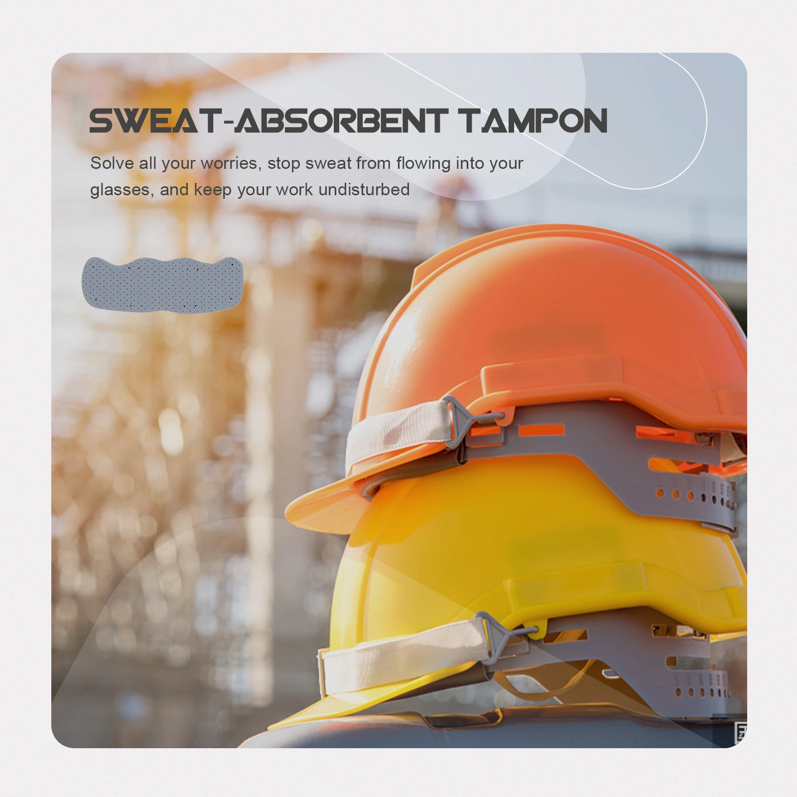 

6Pcs Hard Hat Sweatband Liner with Snap Fasteners Sweat Proof Cushion for Comfortable All Day Use Light Grey