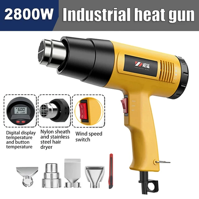 2000W 2200W 2500W 2800W Hot wiatrówka LCD temperatury regulowany Mini opalarka termiczna dmuchawa termokurczliwa z czterema dyszami suszarki budowlane