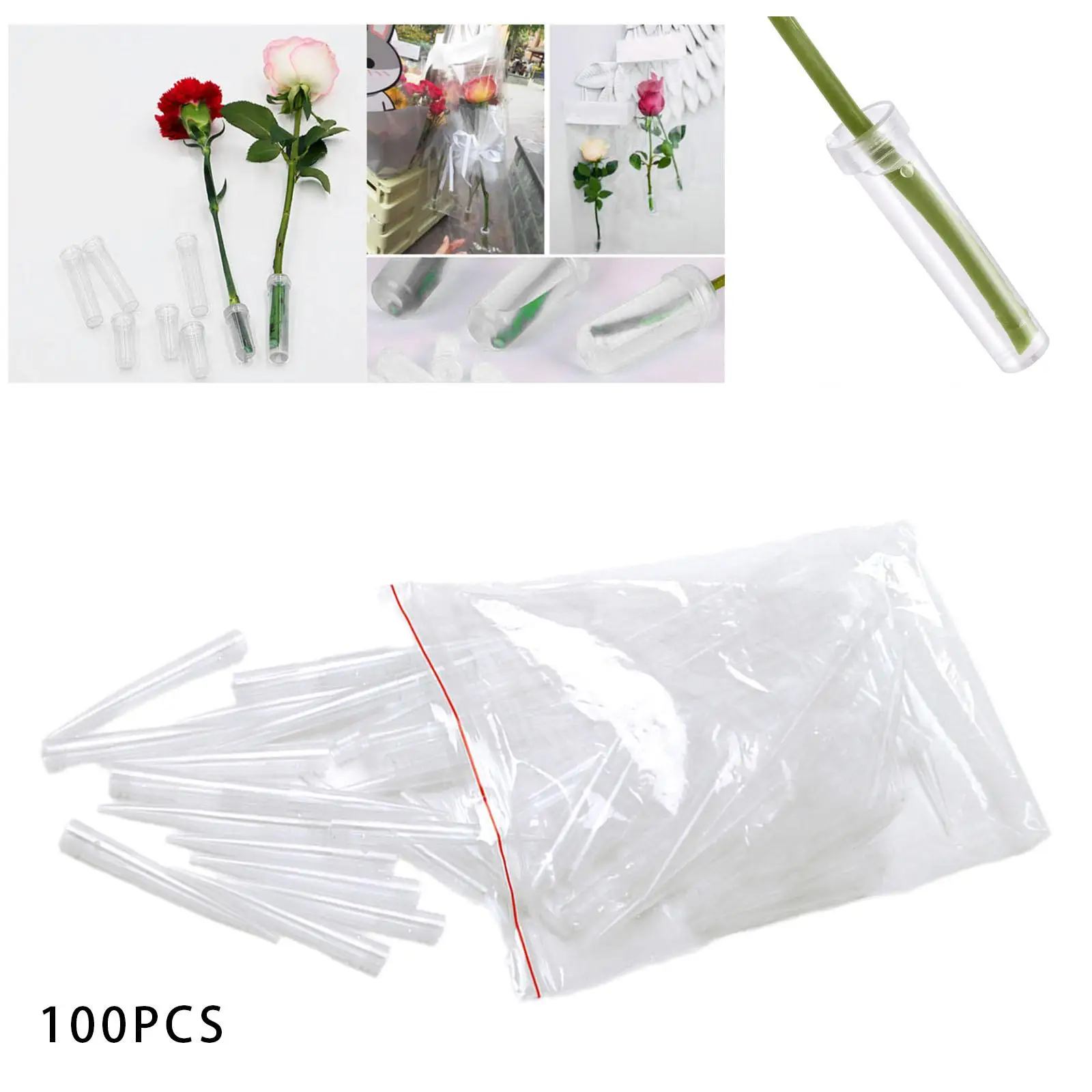 100Pcs Flower Water Tubes Home Flower Vials for Backdrop Fresh Flowers Multiple Flowers Plant Centerpiece Flowers Fresh Flowers