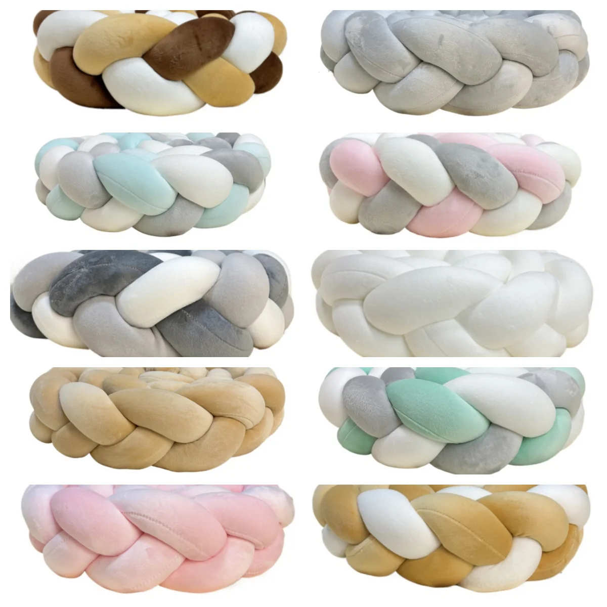 1M/2M/3M/4M Baby Bed Bumper Infant Cradle Cot Protector Knot Braid Bumper Plush Pillow Cushion Crib Anti-collision Room Decor