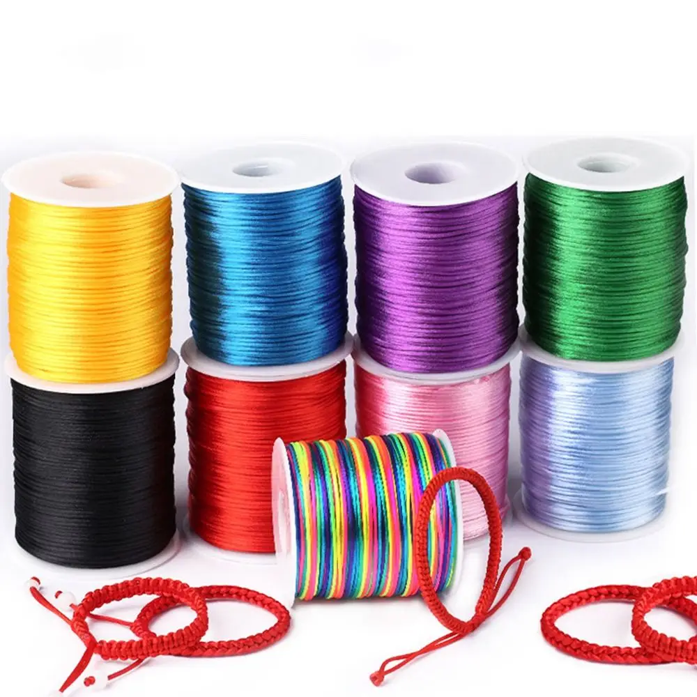 New 1.5mm Satin Cord 100M Solid Color Silk Rope Color Ropes