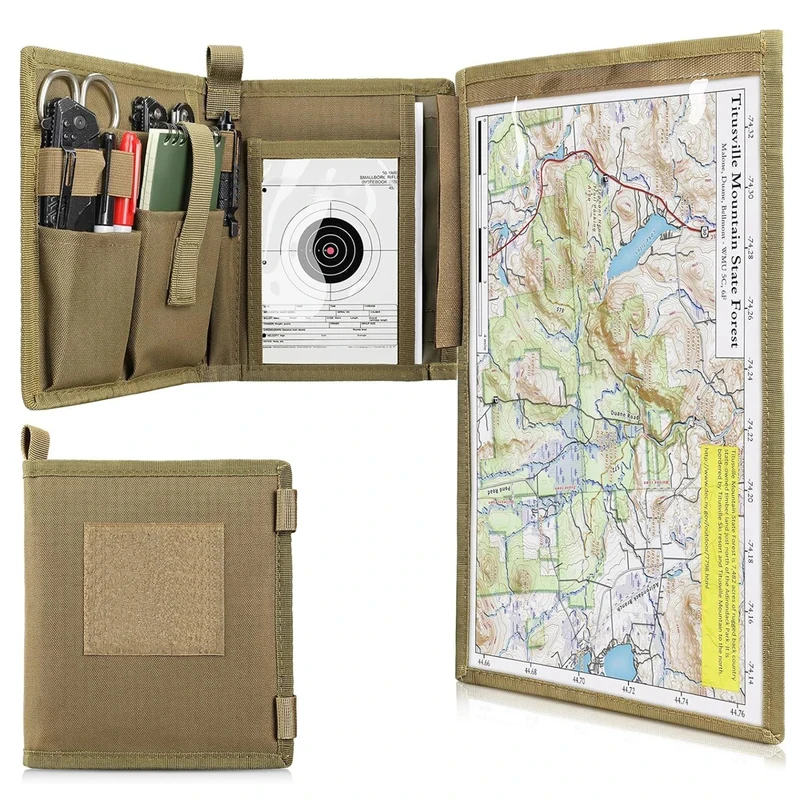 Tactical Map Storage Bag Map Holder Case Foldable Sundries Pouch EDC Utility Tool Bag Outdoor Hiking Camping Hunting Accessories