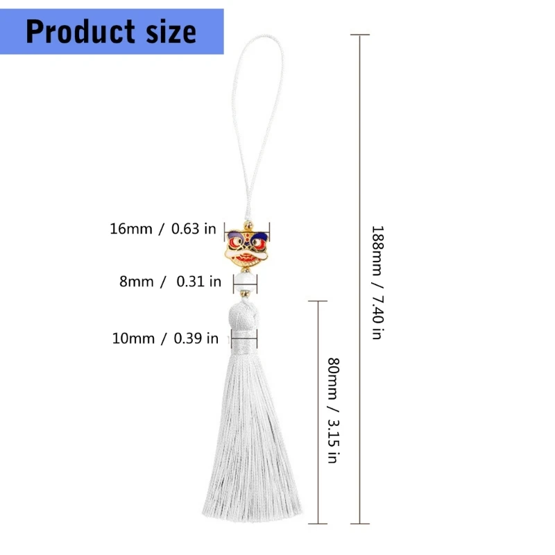 Multipurpose Handmade Hanfues Accessory Featuring Luck Lion Tassels Accessory for Festivals And Daily Casual Wear Y08E