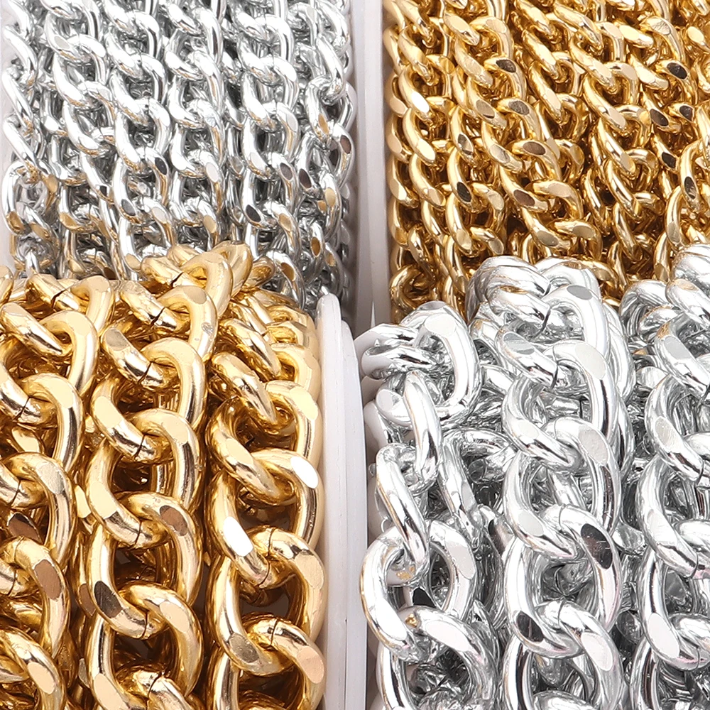 5 Yards/Rolle Metall Aluminium O-förmige Ketten gedrehte Kette Bulk Kette für Schmuckherstellung Armband Halskette Tasche Kette Zubehör – Detail 7